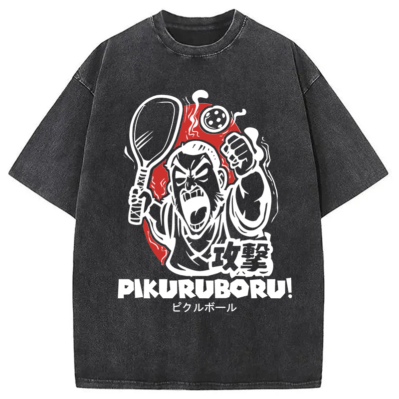 Modecanvas Angry Pikuruboru Pickleball Washed T-Shirt