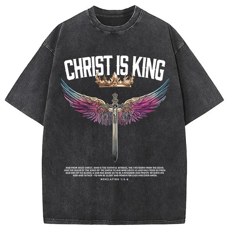 Modecanvas Christ Is King Christian Washed T-Shirt