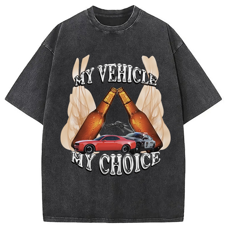 Modecanvas My Vehicle My Choice Washed T-Shirt