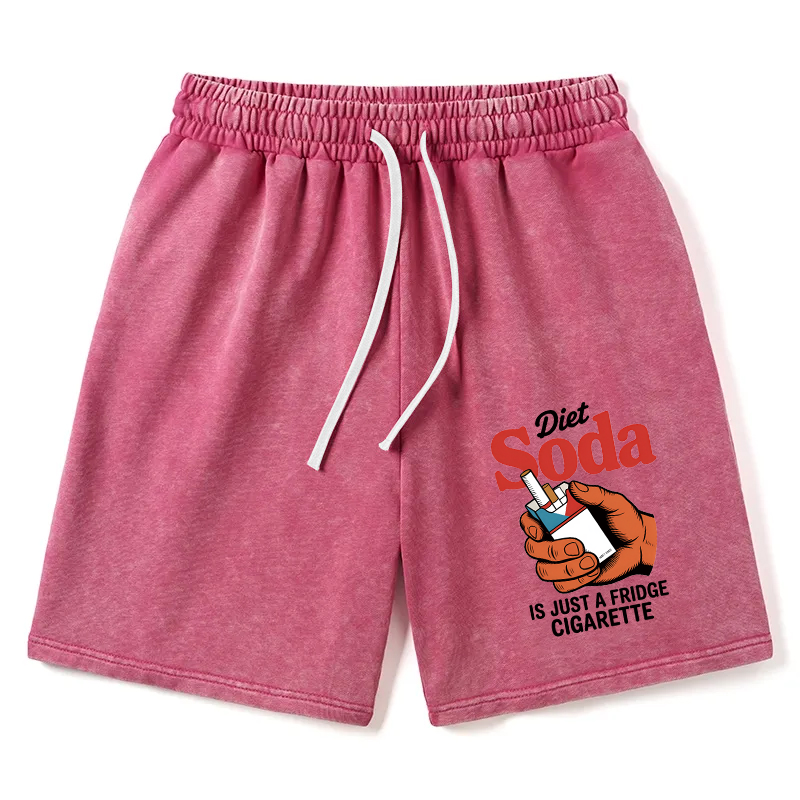 Modecanvas Diet Soda Is Just A Fridge Cigarette Funny Washed Short