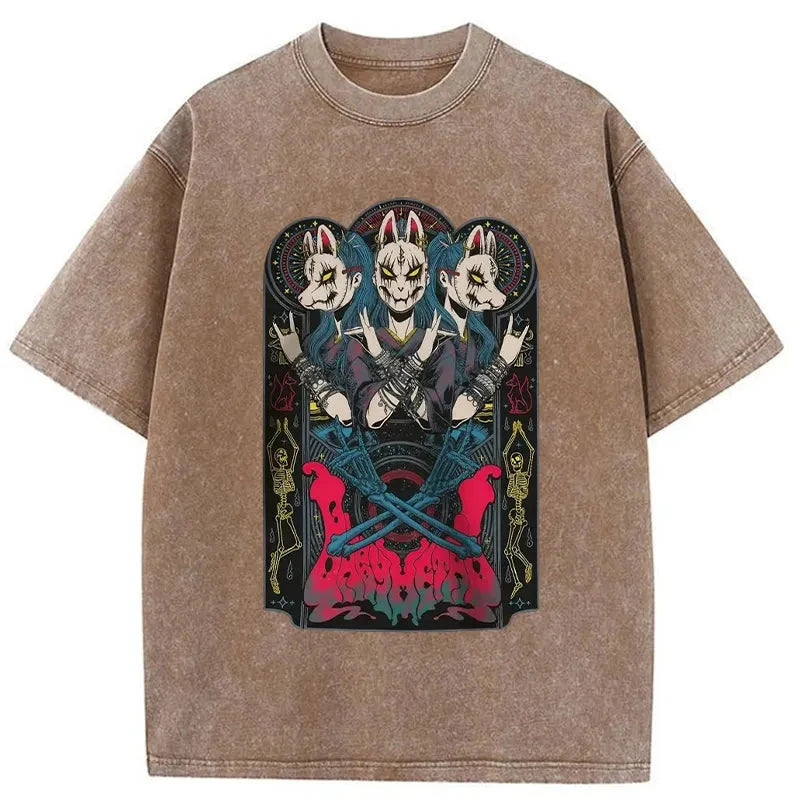 Modecanvas Rabbit Tour Washed T-Shirt-modecanvas