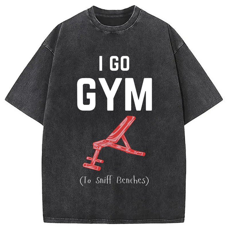 Modecanvas I Go GYM Funny Washed T-Shirt