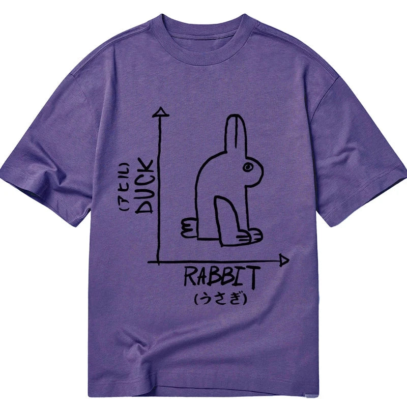 Modecanvas A Rabbit And A Duck DTG Printing Classic T-Shirt-modecanvas