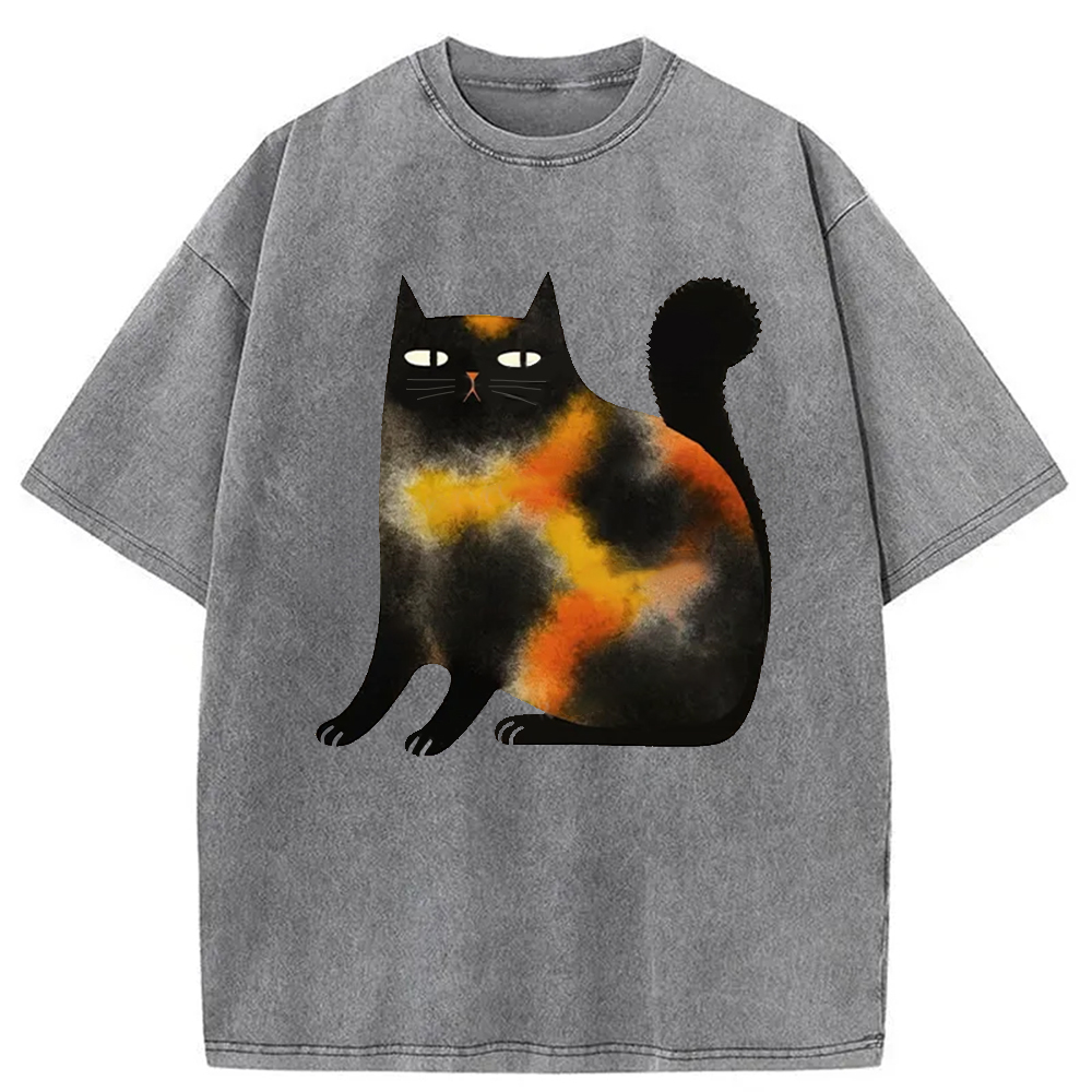 Modecanvas Tie-Dye Kitten Washed T-Shirt