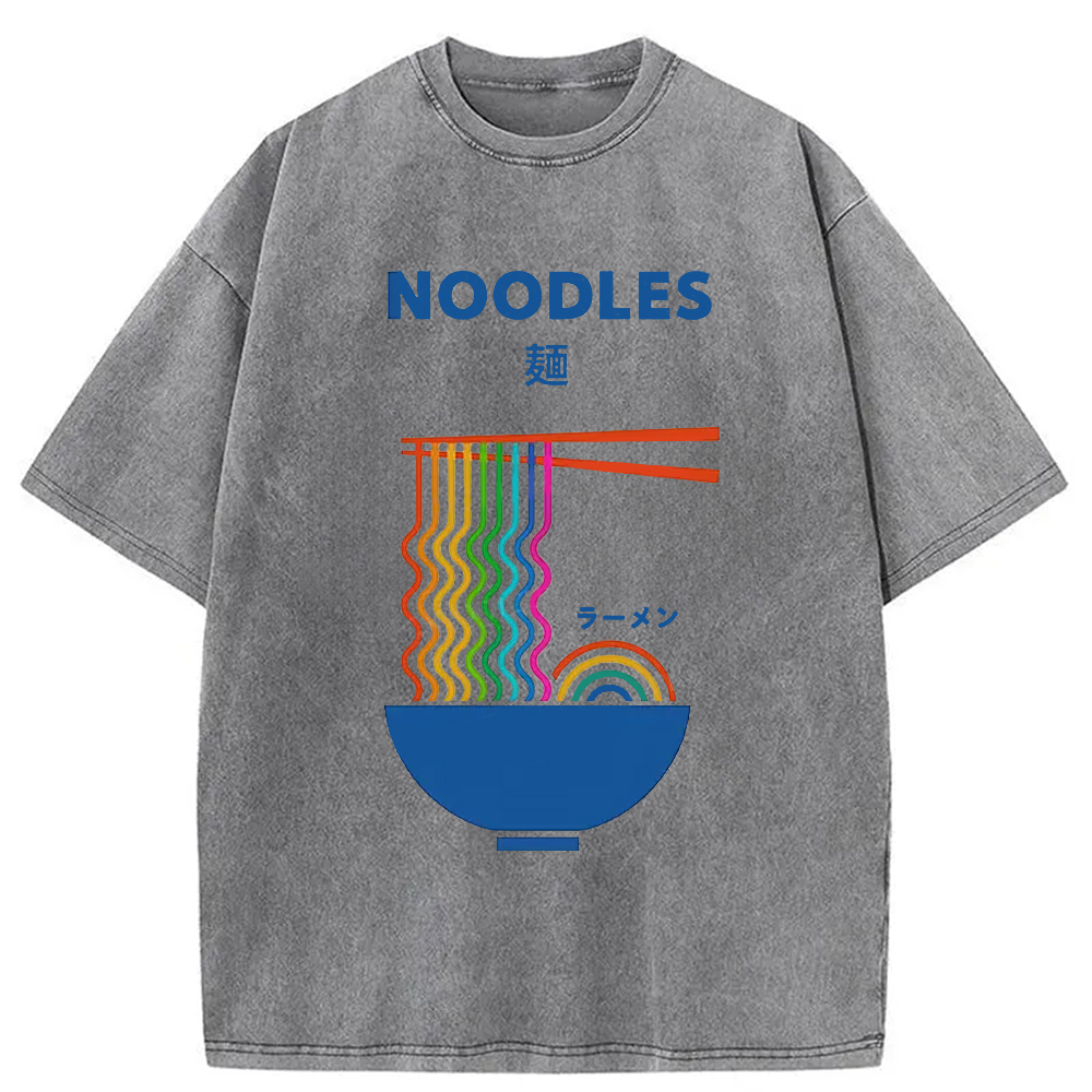 Modecanvas Rainbow Ramen Washed T-Shirt