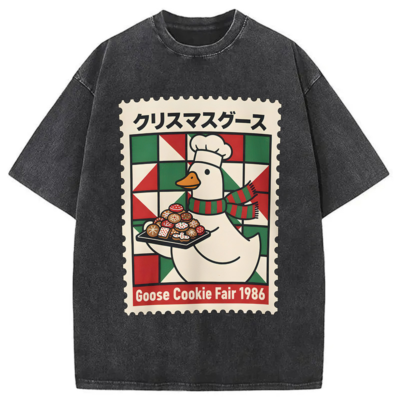 Modecanvas Funny Goose Christmas Washed T-Shirt