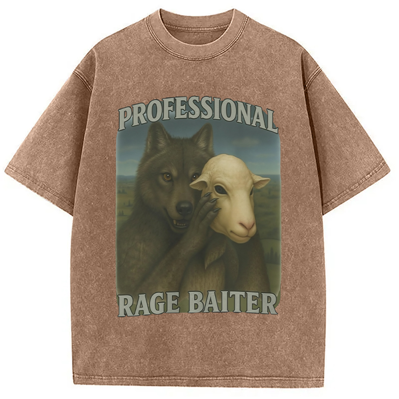 Modecanvas Professional Rage Baiter Funny Washed T-Shirt