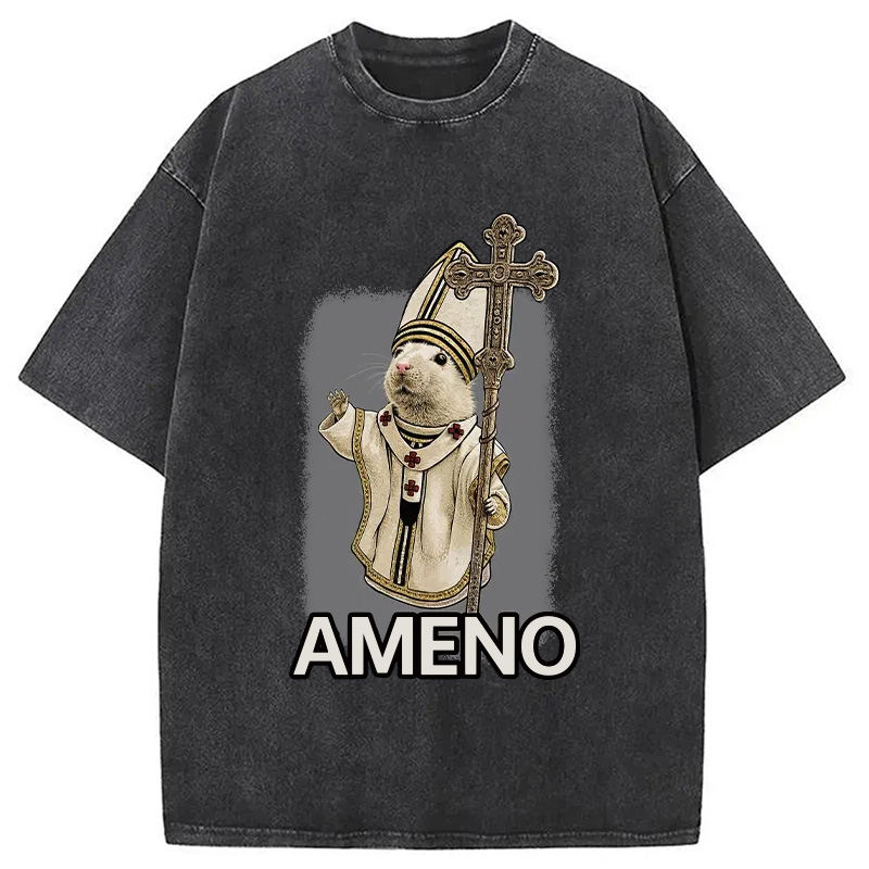 Modecanvas Papal Hamster Washed T-Shirt