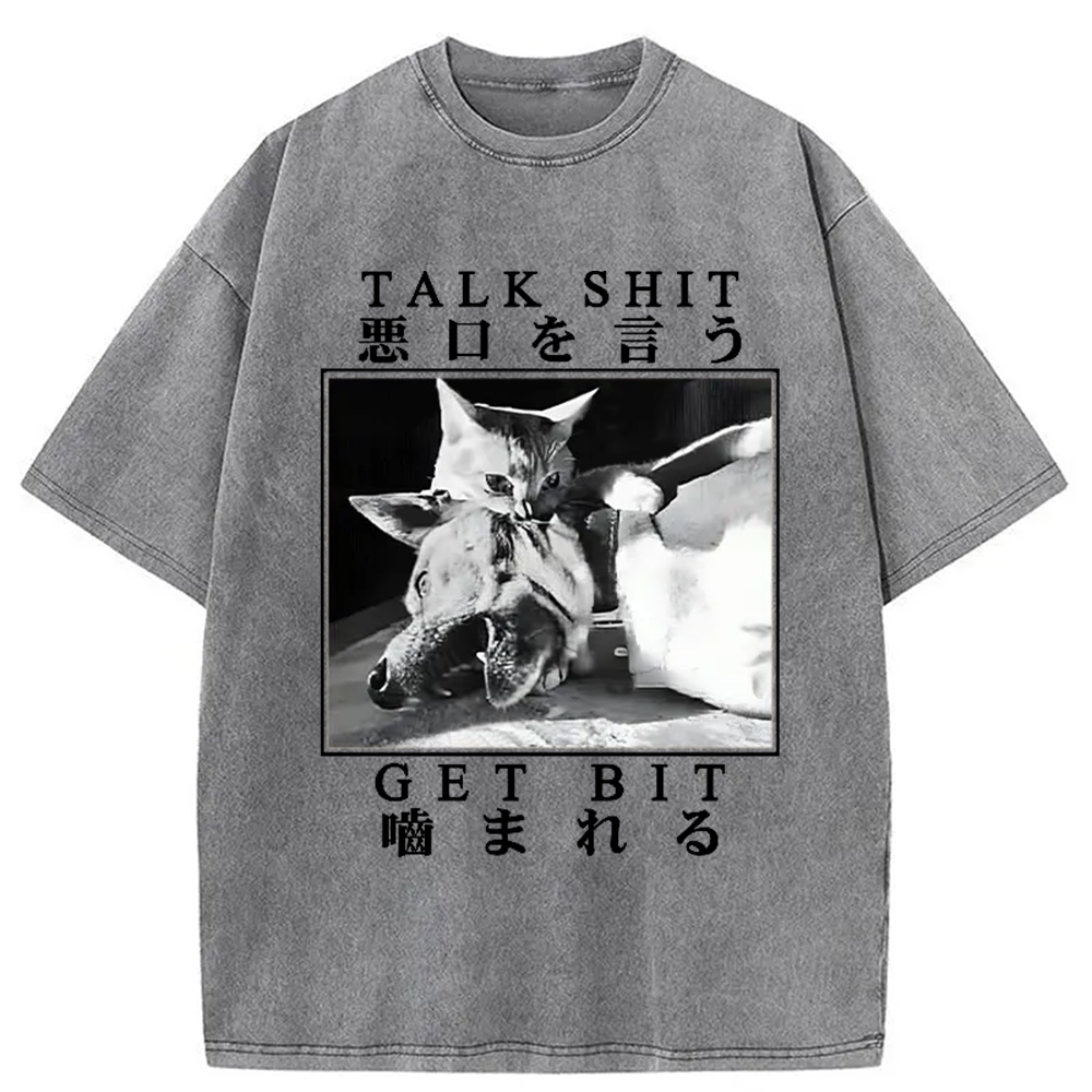 Modecanvas Talk Shit Get Bit Washed T-Shirt