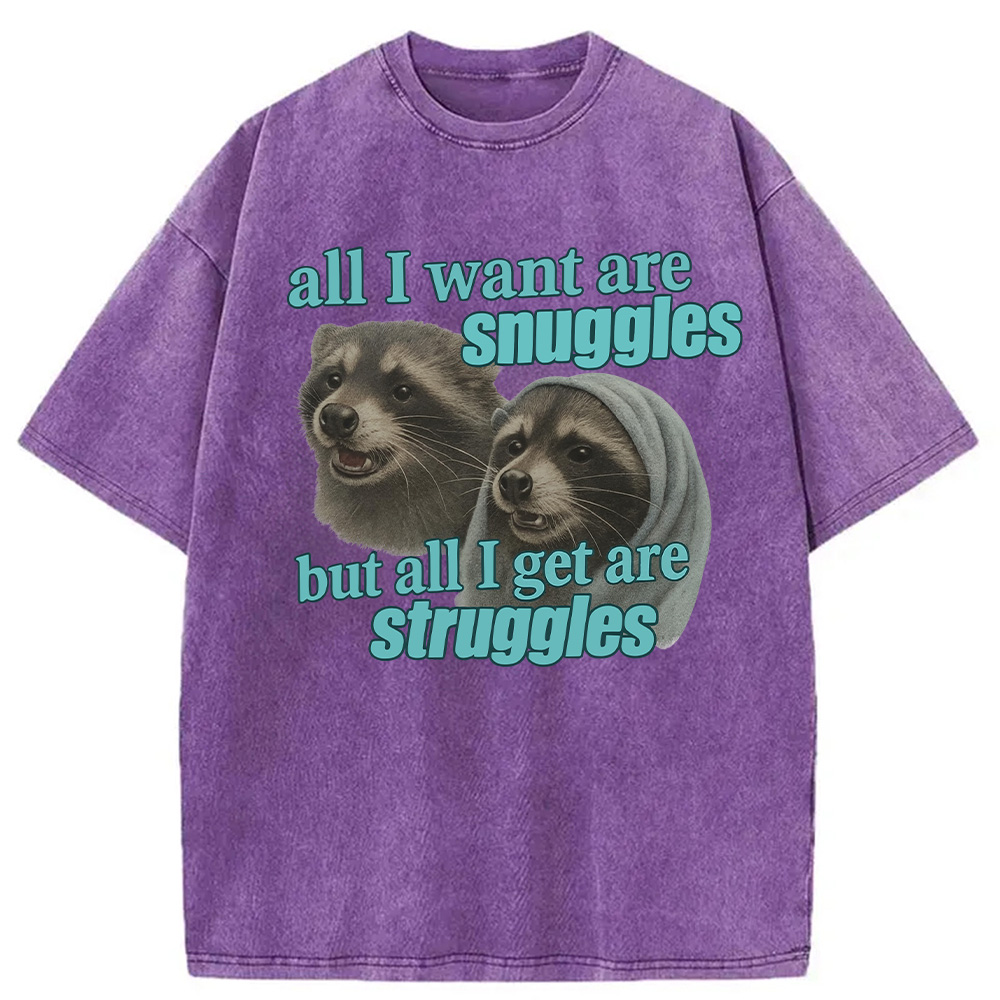 Modecanvas Snuggles and Struggles Washed T-Shirt