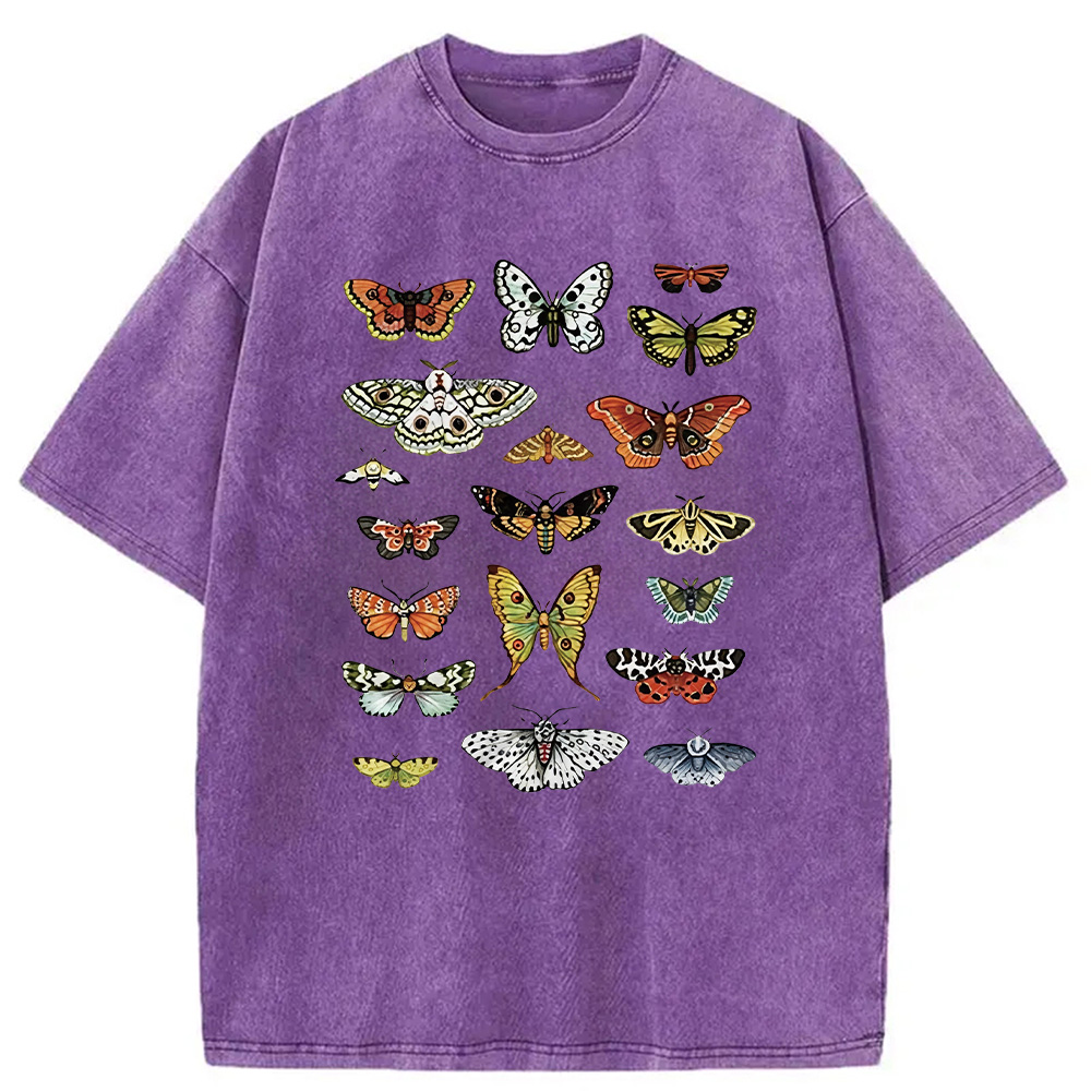 Modecanvas Butterfly History Washed T-Shirt