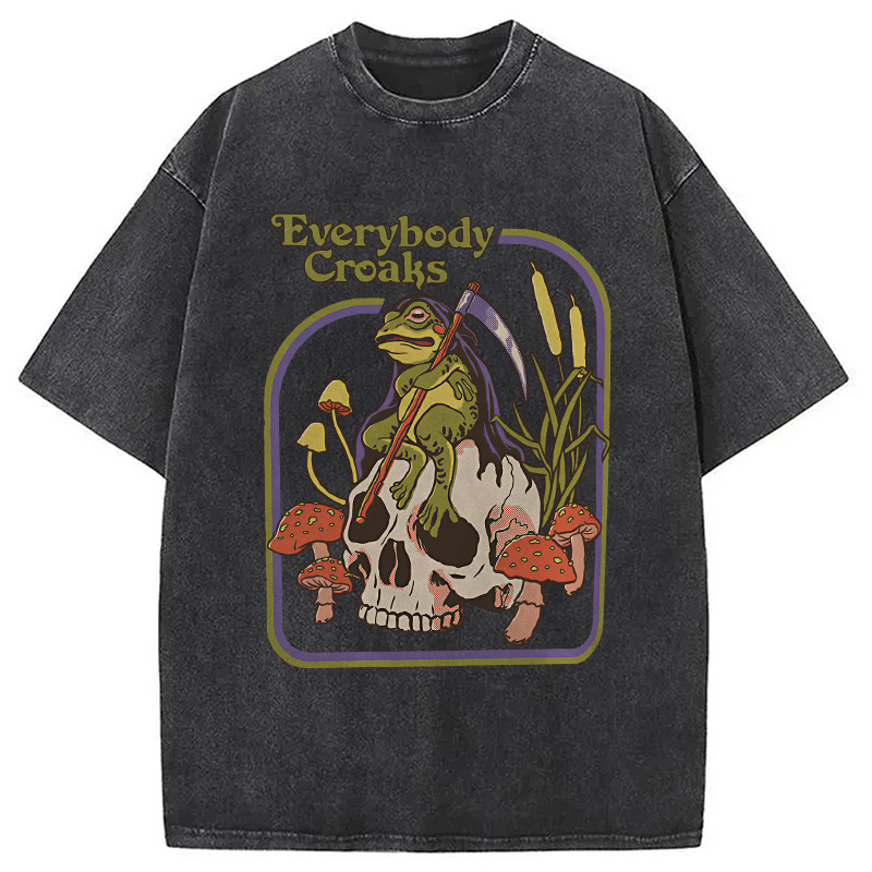 Modecanvas Everybody Croaks Washed T-Shirt