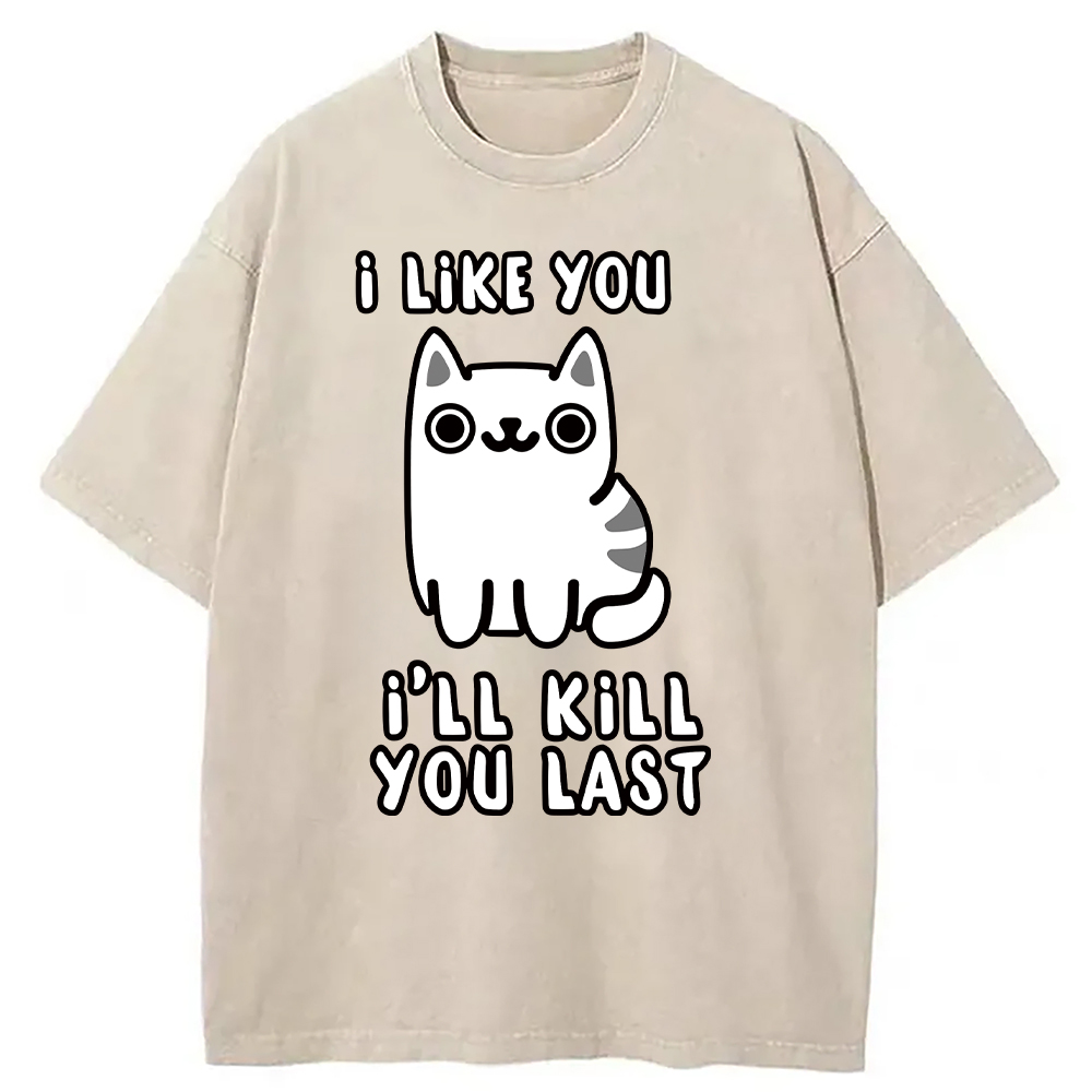 Modecanvas Cats And Humans Washed T-Shirt