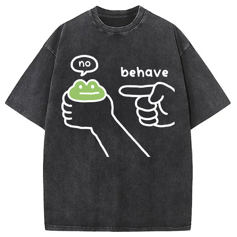 Modecanvas Dishonest Frog Washed T-Shirt
