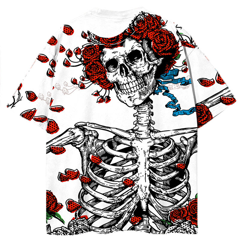 Modeocanvas Woodcut Rose All Over Print T-shirt-modecanvas