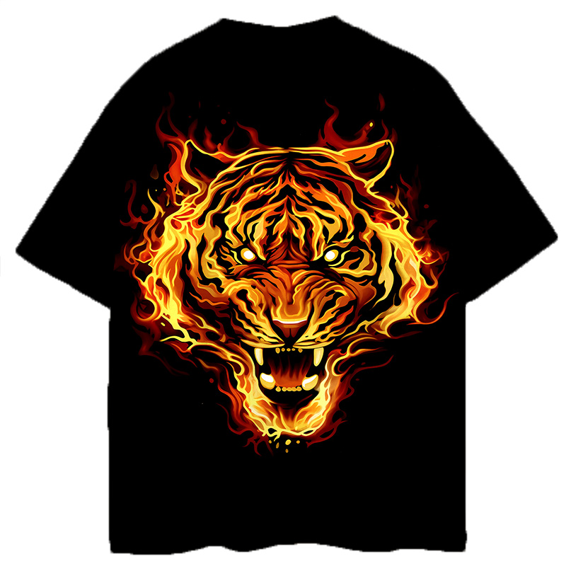 Modeocanvas Fire Tiger All Over Print T-shirt-modecanvas