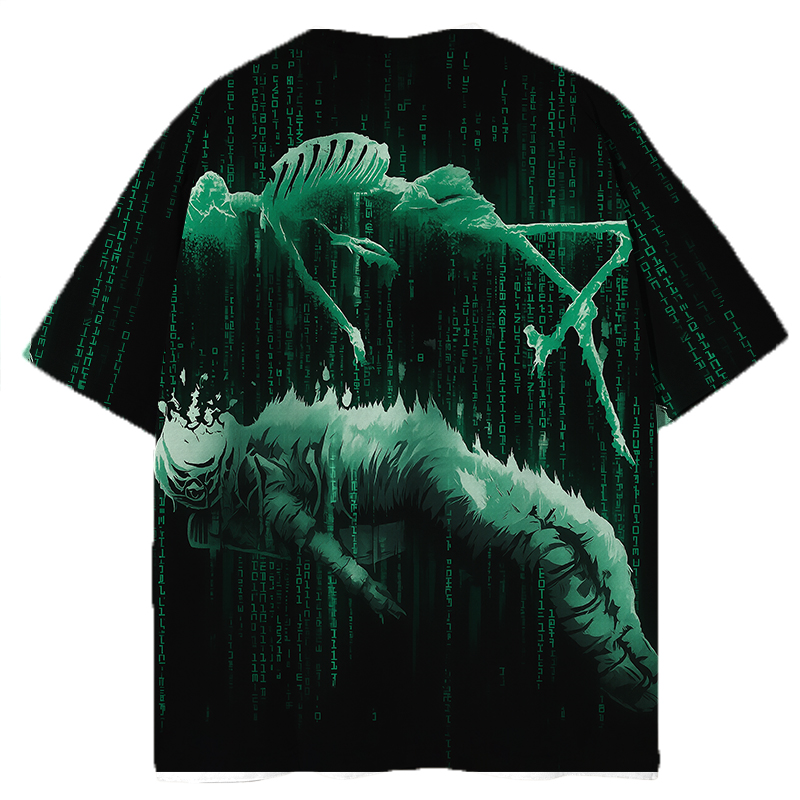 Modeocanvas Matrix Skeleton Astronaut All Over Print T-shirt-modecanvas