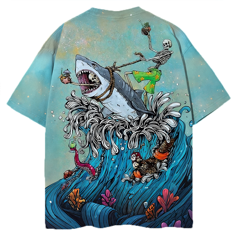 Modeocanvas Great White Wave All Over Print T-shirt-modecanvas