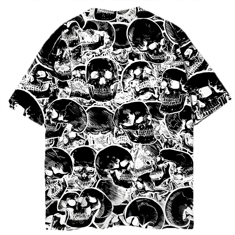 Modeocanvas Skulls All Over Print T-shirt-modecanvas