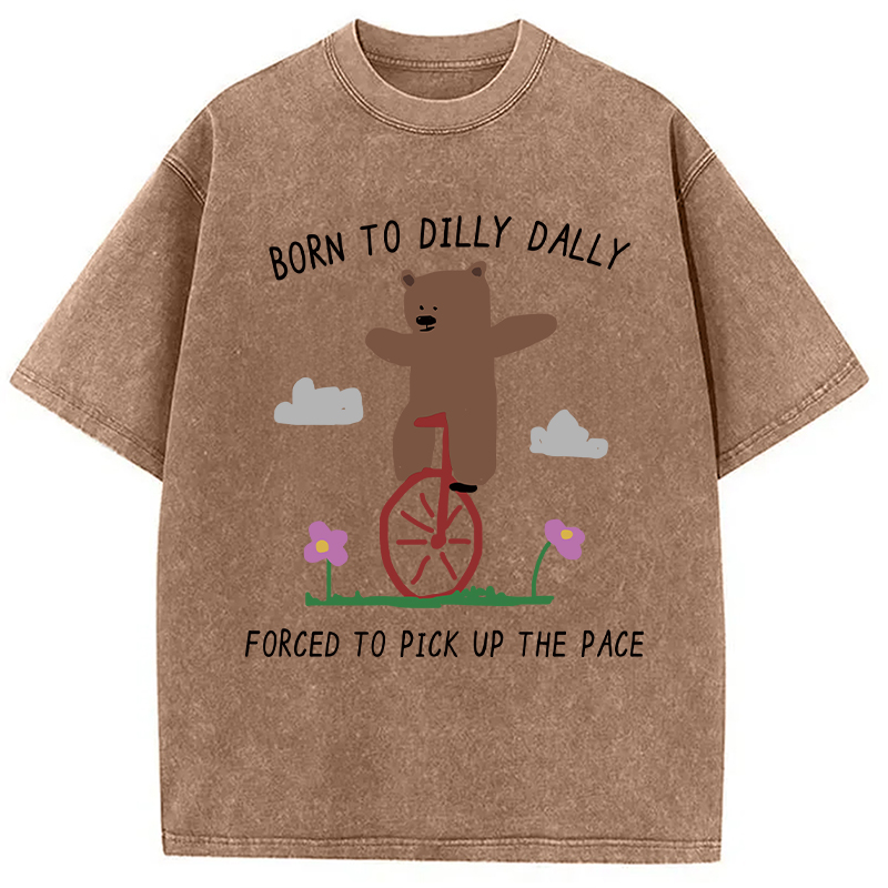Modecanvas Forced To Pick Up The Pace Numbers Washed T-Shirt