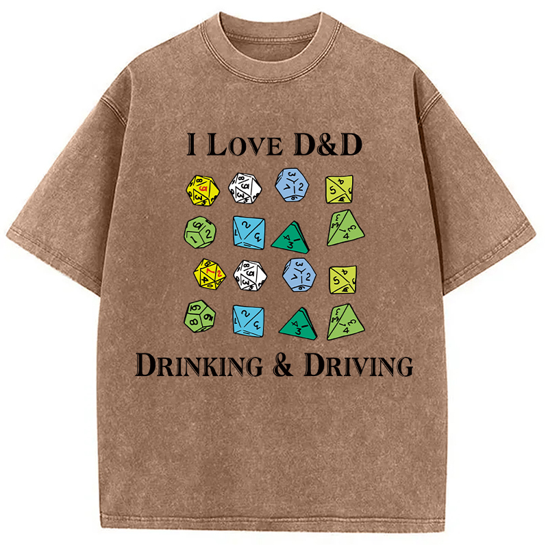 Modecanvas I Love D&D Washed T-Shirt