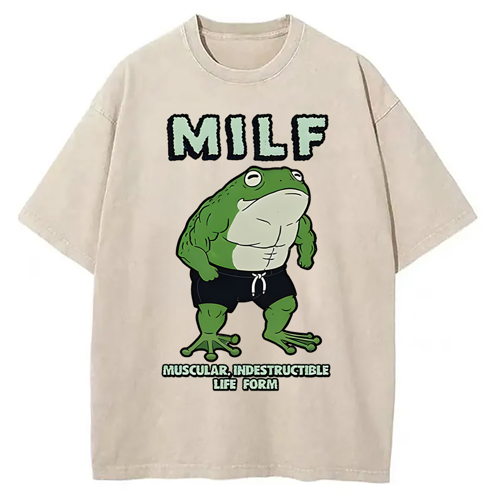 Modecanvas MILF Frog Washed T-Shirt