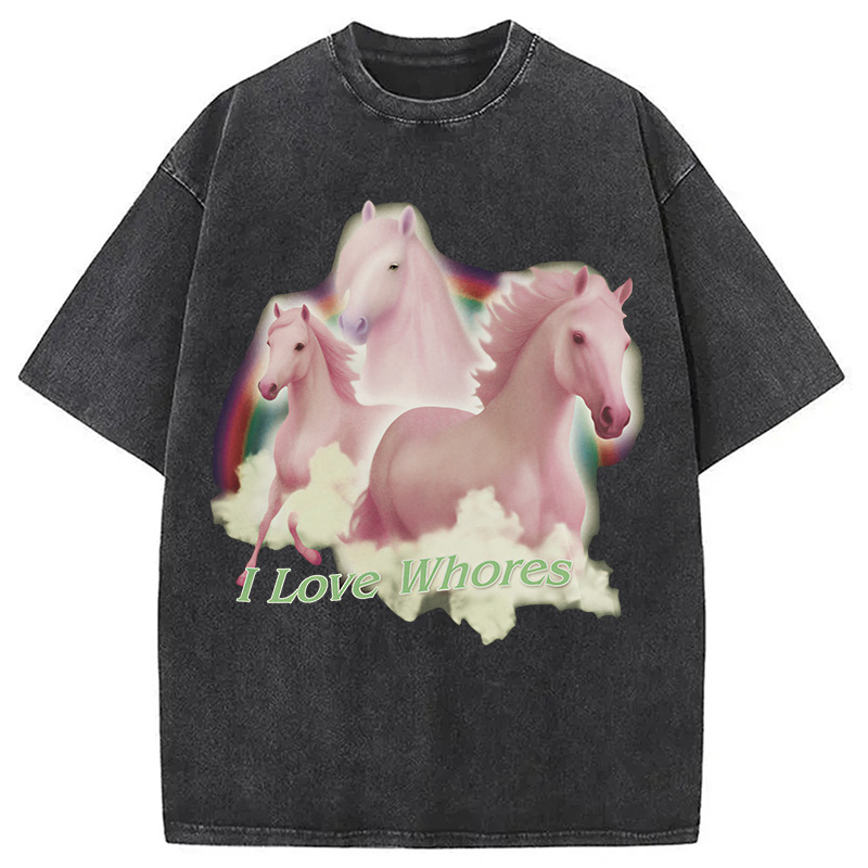 Modecanvas I Love Whores Washed T-Shirt