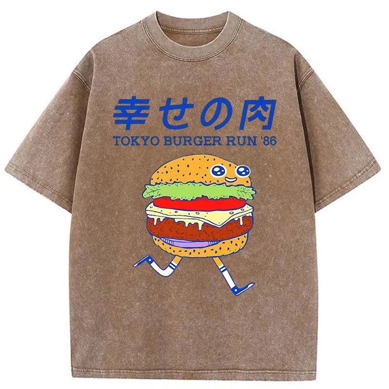 Modecanvas Tokyo Burger Run Japanese Washed T-Shirt