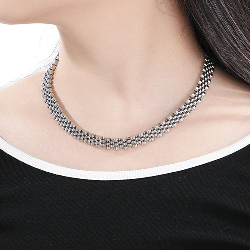 Modecanvas Titanium Steel Geometric Hip-hop Necklace