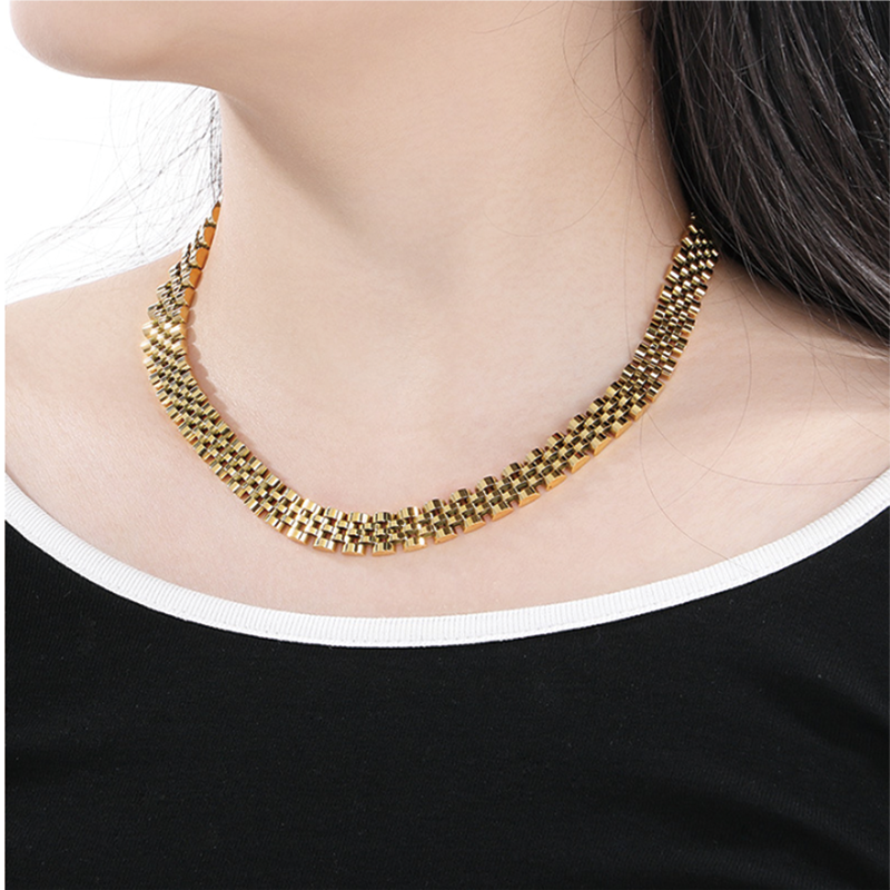 Modecanvas Titanium Steel Geometric Hip-hop Necklace