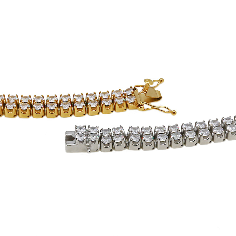 Modecanvas Double-layer Zircon Hip-hop Bracelet