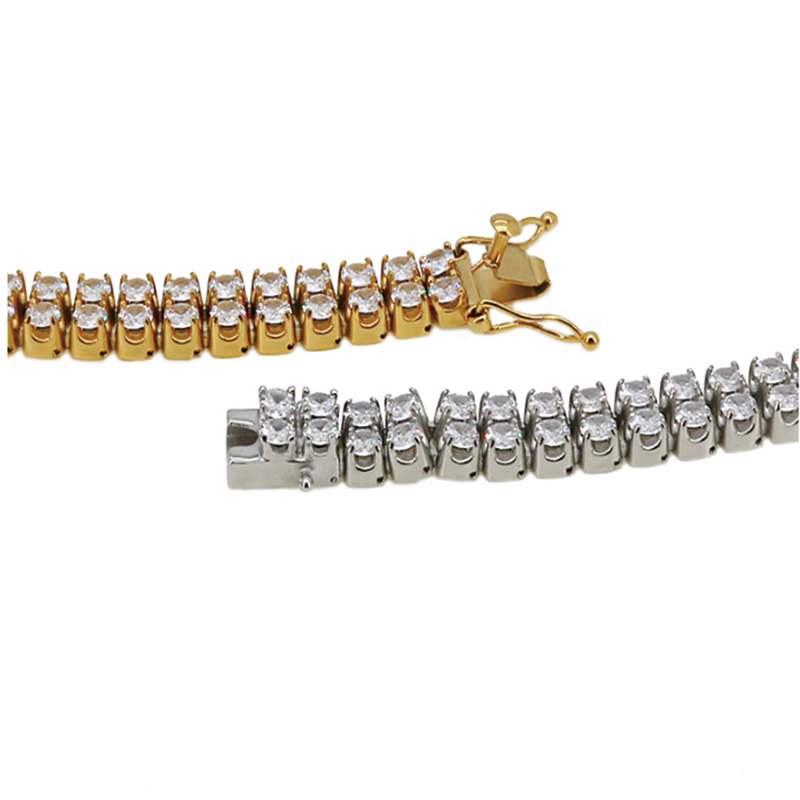 Modecanvas Double-layer Zircon Hip-hop Bracelet
