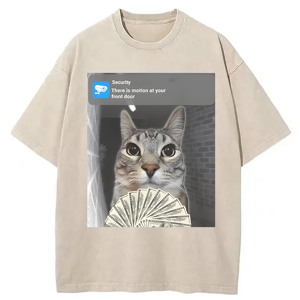 Modecanvas Ring Cat Meme Washed T-Shirt