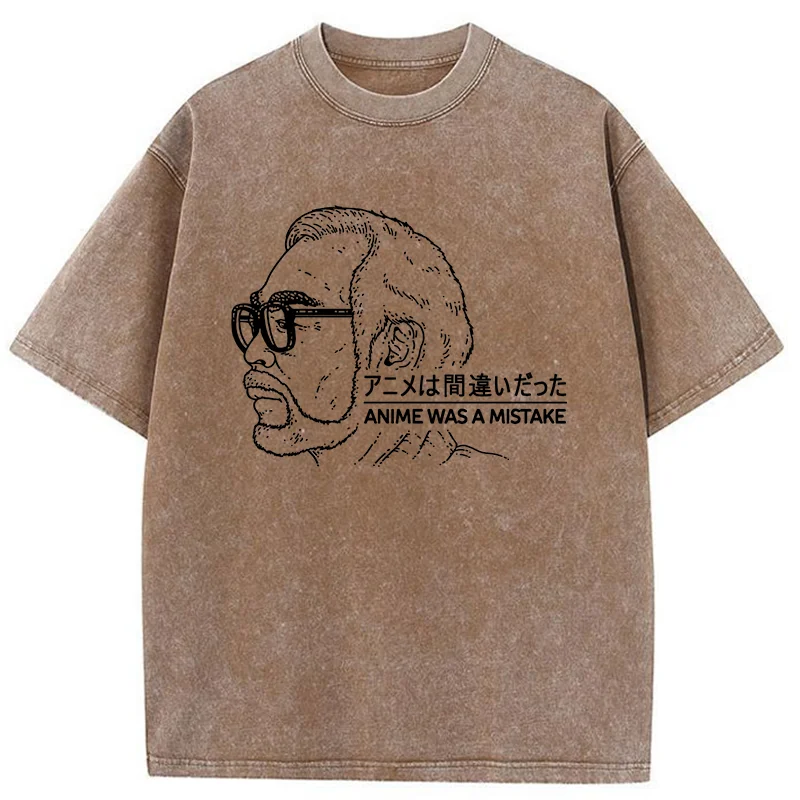 Modecanvas Anime Was A Mistake Washed T-Shirt
