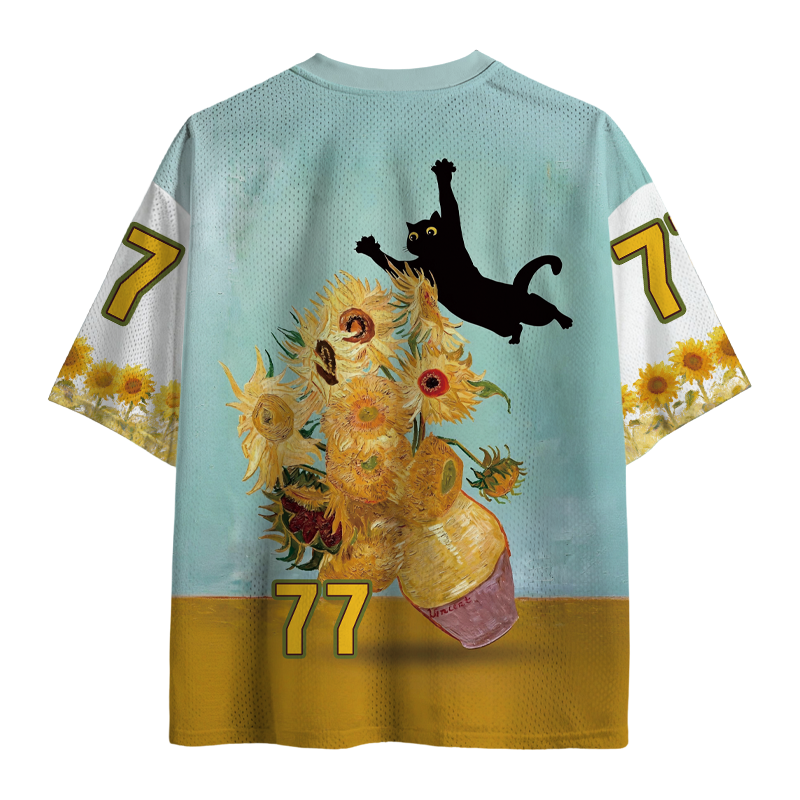 Modecanvas Flying Black Cat Mesh Jersey-modecanvas