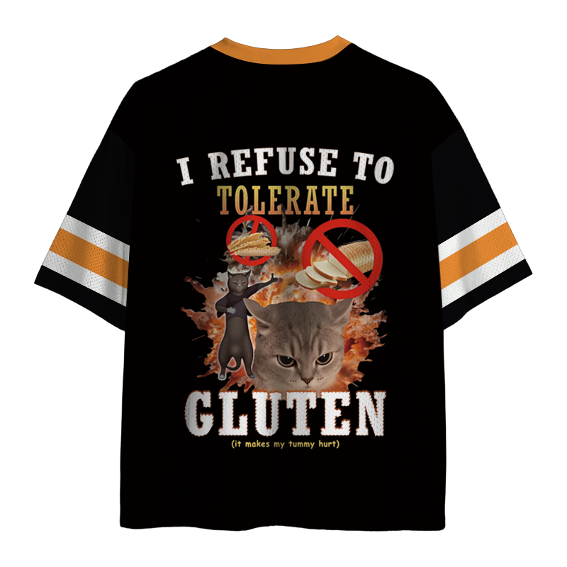 Modecanvas I Refuse to Tolerate Gluten Mesh Jersey-modecanvas