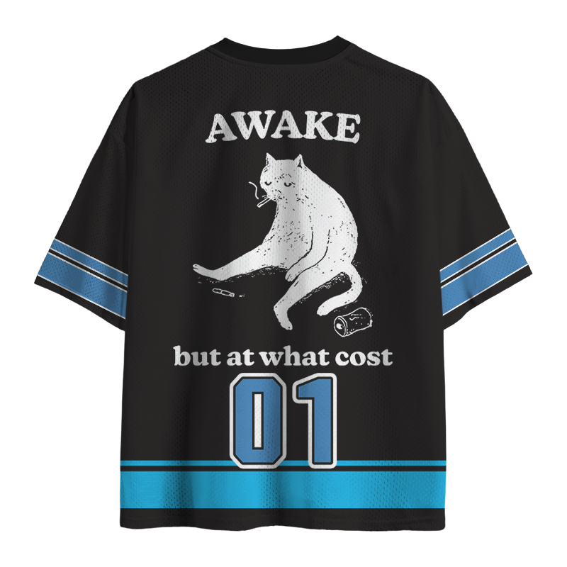 Modecanvas Decadent Smoking Cat Mesh Jersey-modecanvas
