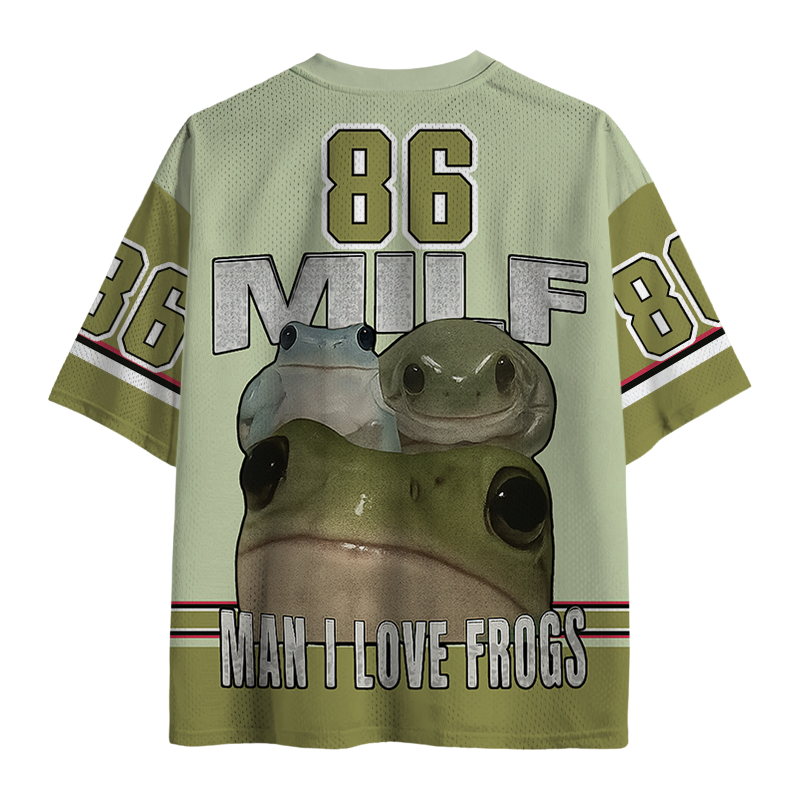 Modecanvas Man I Love Frogs Mesh Jersey-modecanvas