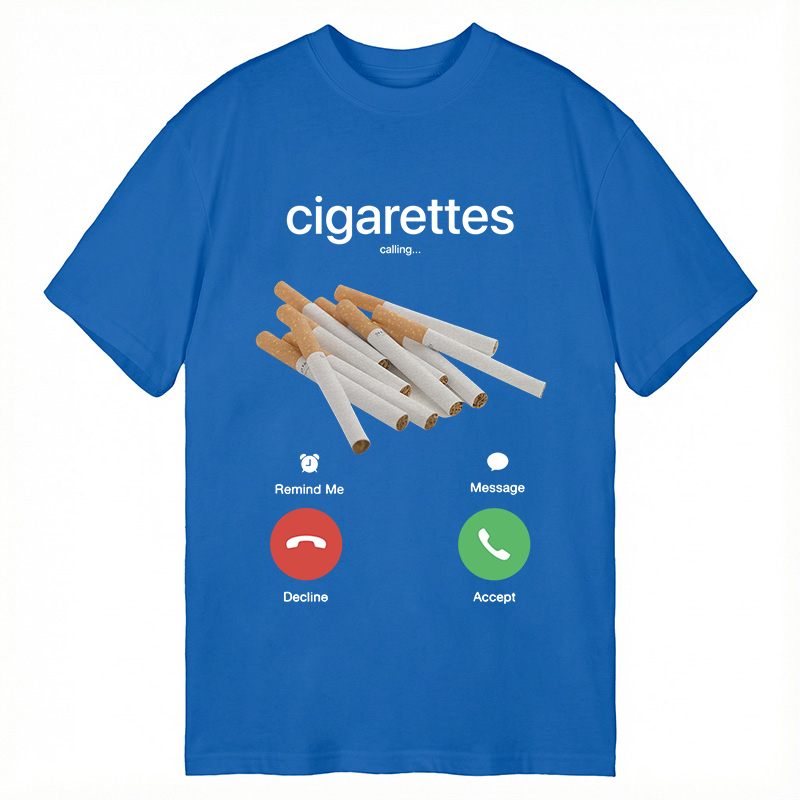 Modecanvas Cigarettes Phone Call DTG Printing Classic T-Shirt-modecanvas