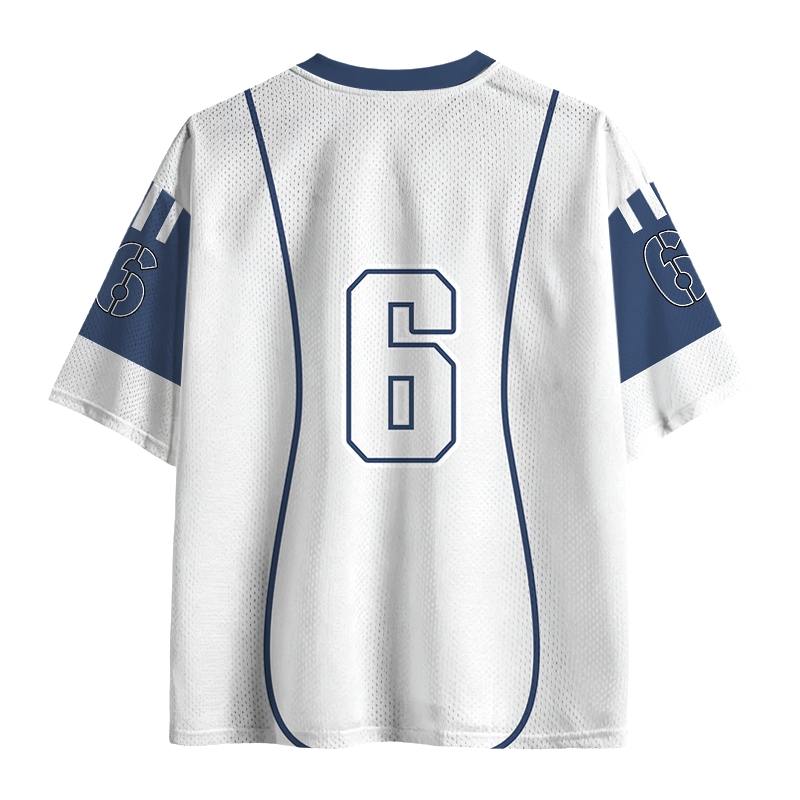 Modecanvas Gliding Penguin Stamp Mesh Jersey-modecanvas