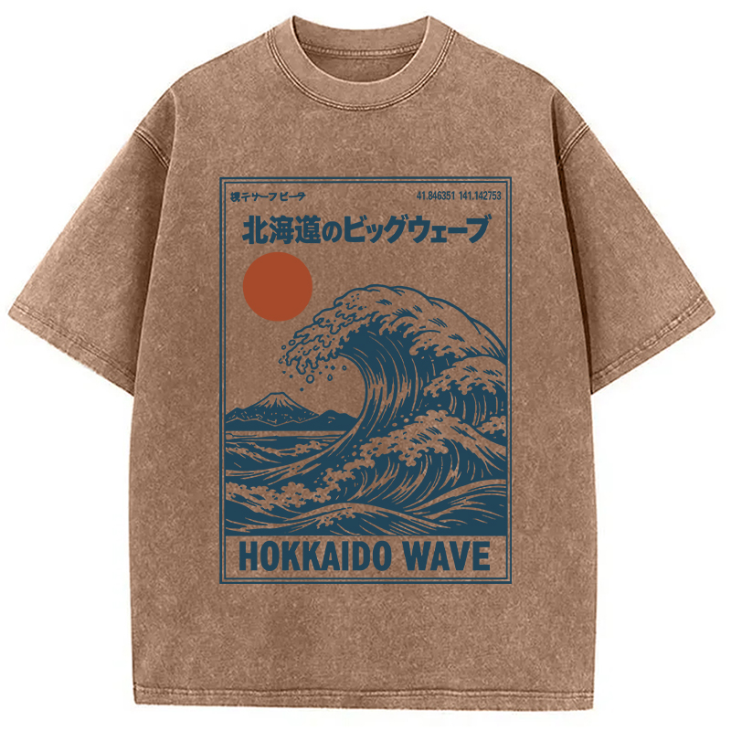 Modecanvas Retro Wave Typesetting Washed T-Shirt
