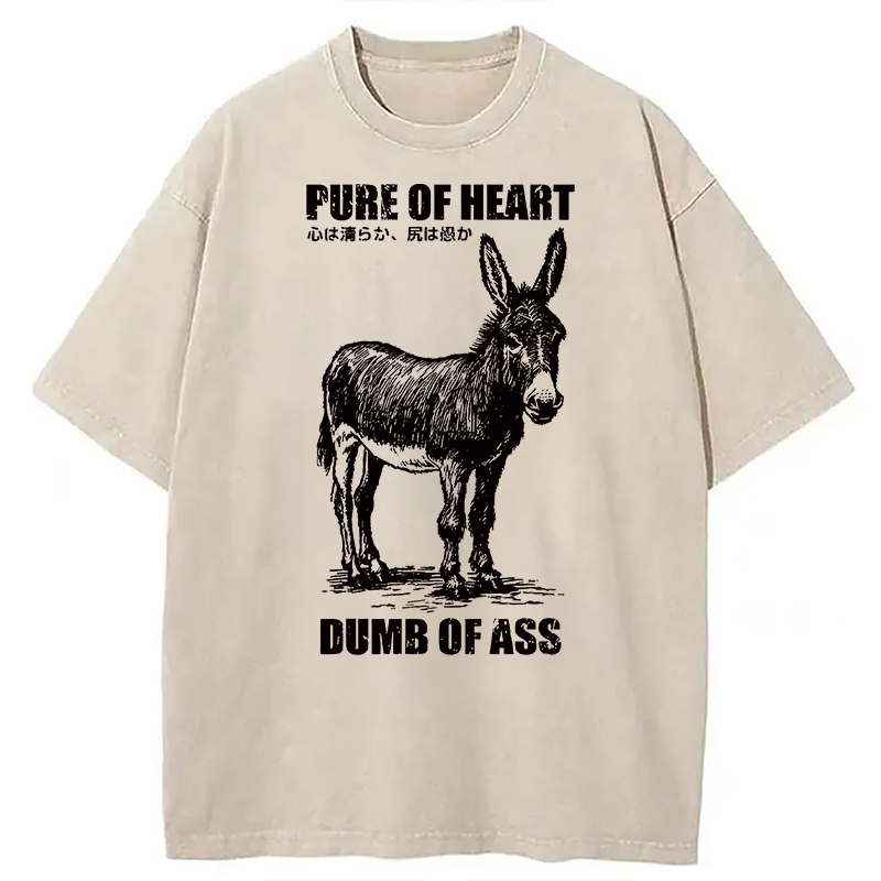 Modecanvas Good Heart Empty Head DTG Printing Washed T-Shirt