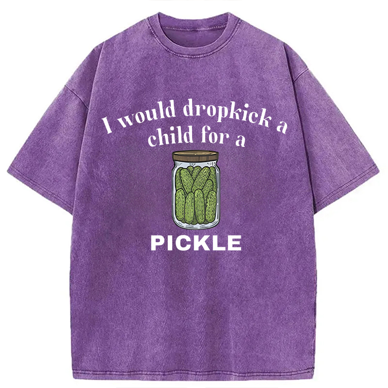 Modecanvas I Would Dropkick A Child For A Pickl DTG Printing Washed T-Shirt