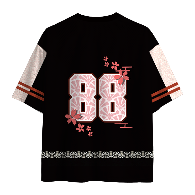 Modecanvas Sakura And Koi Mesh Jersey-modecanvas