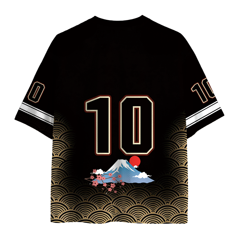 Modecanvas Japanese Kanji Mesh Jersey-modecanvas
