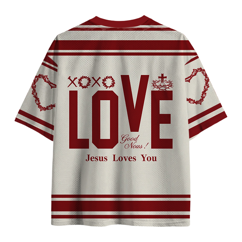 Modecanvas Jesus?Loves?You Mesh Jersey-modecanvas