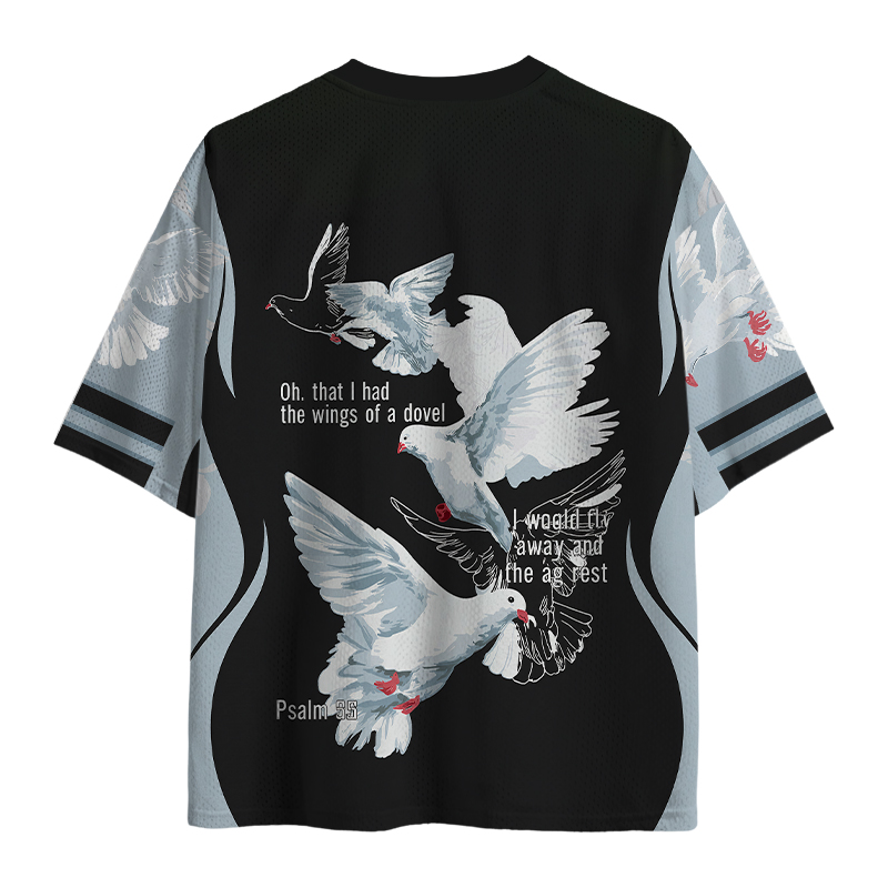 Modecanvas Hope Peace And Love Mesh Jersey-modecanvas