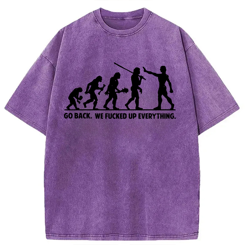 Modecanvas Go Back DTG Printing Washed T-Shirt
