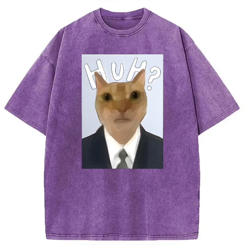 Modecanvas Cntonio Cat DTG Printing Washed T-Shirt