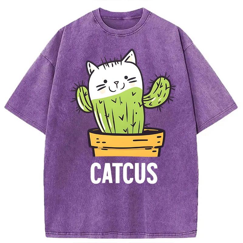 Modecanvas Catcus DTG Printing Washed T-Shirt